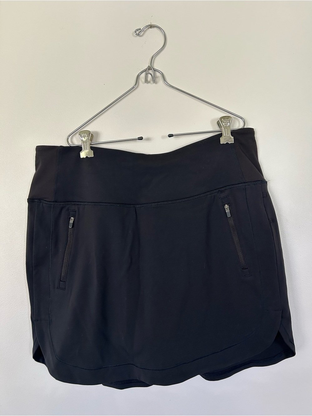 Athleta Fairway Golf Skort 18" Black Women's Large Lined Shorts/Skirt Pockets